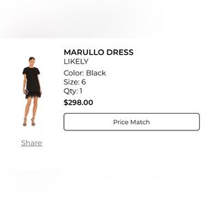 Likely Black Mini Dress with Feather Trim